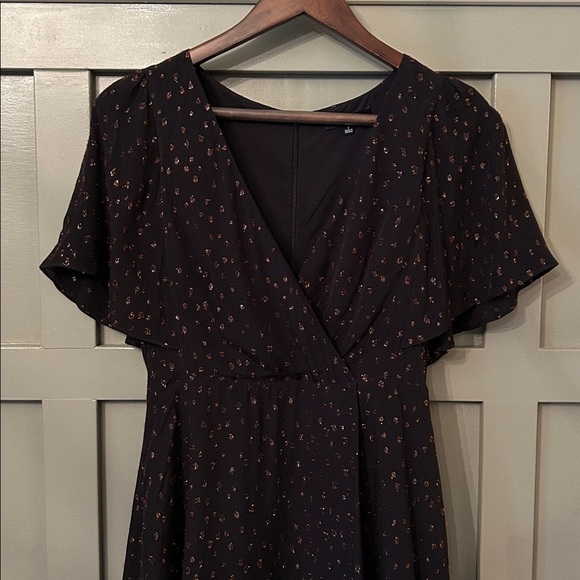 Madewell Cape Sleeve Mini Dress in Metallic Dots Black Size 2 New NWOT - Picture 7 of 13